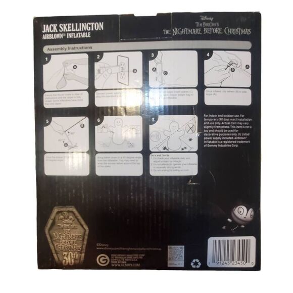 Gemmy Airblown Halloween Inflatable Nightmare Before Christmas Jack on Pumpkin D - Picture 4 of 6